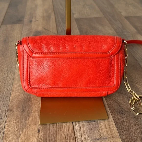 Tory Burch Amanda Mini Crossbody Bag Pebble‎ Leather Red Authentic